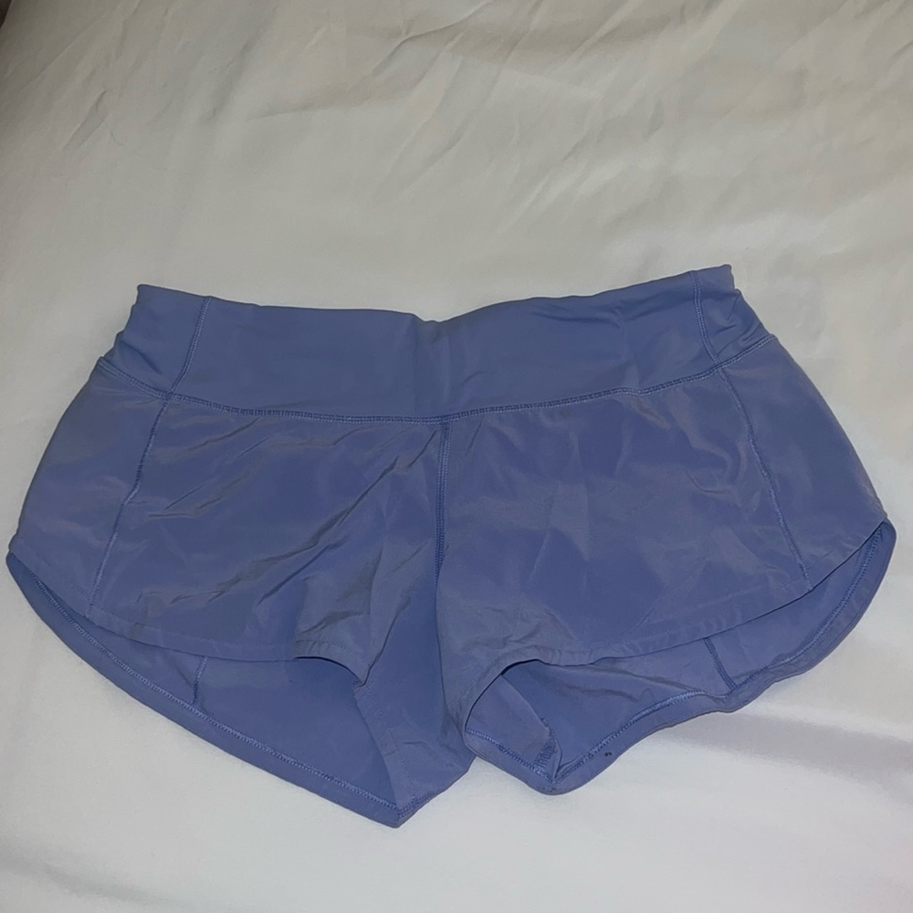 Lululemon size 4 speed up line shorts 2.5” lavender color
